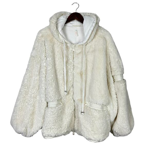 Free People Movement | Take a Moment Ivory Faux Fur Hooded Oversized Jacket - Picture 6 of 16